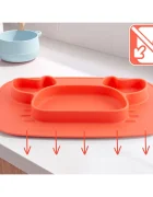 Ricokids Farfurie compartimentata Crab Rosu cu capac din silicon fara bpapotrivit pentru masina de vase si microunde