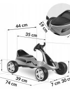 Ricokids Kart cu pedale si roti din plastic dur Gokart RK-595 Rosu