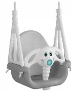 Ricokids Leagan de gradina convertibil 3in1 pentru copii Elefant GriAlb utilizare interiorexterior cu bara de protectie si spatar detasabilefranghii cu dimensiune reglabilasezut ergonomicsarcina maxima 30 kg