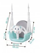 Ricokids Leagan de gradina convertibil 3in1 pentru copii Ursulet TurcoazAlb utilizare interiorexterior cu bara de protectie si spatar detasabilefranghii cu dimensiune reglabilasezut ergonomicsarcina maxima 30 kg