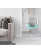 Ricokids Leagan de gradina convertibil 3in1 pentru copii Ursulet TurcoazAlb utilizare interiorexterior cu bara de protectie si spatar detasabilefranghii cu dimensiune reglabilasezut ergonomicsarcina maxima 30 kg