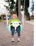 Ricokids Leagan de gradina convertibil 3in1 pentru copii Ursulet TurcoazAlb utilizare interiorexterior cu bara de protectie si spatar detasabilefranghii cu dimensiune reglabilasezut ergonomicsarcina maxima 30 kg