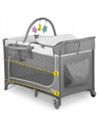 Ricokids Patut pliabil 125 x 65 x 78 cm gri