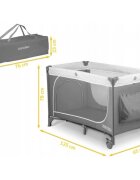 Ricokids Patut pliabil 125 x 65 x 78 cm gri