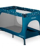 Ricokids Patut pliabil cu un nivel pentru copii pliere compactausa de acces cu fermoarroti cu franehusa transport si saltea pliabila incluse Bleumarin