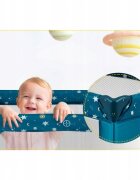 Ricokids Patut pliabil cu un nivel pentru copii pliere compactausa de acces cu fermoarroti cu franehusa transport si saltea pliabila incluse Bleumarin