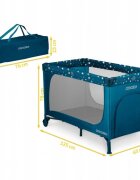 Ricokids Patut pliabil cu un nivel pentru copii pliere compactausa de acces cu fermoarroti cu franehusa transport si saltea pliabila incluse Bleumarin
