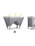 Ricokids Patut pliabil cu un nivel pentru copii pliere compactausa de acces cu fermoarroti cu franehusa transport si saltea pliabila incluse Gri