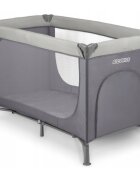 Ricokids Patut pliabil cu un nivel pentru copii pliere compactausa de acces cu fermoarroti cu franehusa transport si saltea pliabila incluse Gri deschis