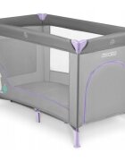 Ricokids Patut pliabil cu un nivel pentru copii pliere compactausa de acces cu fermoarroti cu franehusa transport si saltea pliabila incluse Gri Lavanda