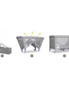 Ricokids Patut pliabil cu un nivel pentru copii pliere compactausa de acces cu fermoarroti cu franehusa transport si saltea pliabila incluse Gri Lavanda