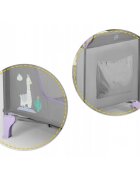 Ricokids Patut pliabil cu un nivel pentru copii pliere compactausa de acces cu fermoarroti cu franehusa transport si saltea pliabila incluse Gri Lavanda
