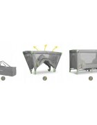 Ricokids Patut pliabil cu un nivel pentru copii pliere compactausa de acces cu fermoarroti cu franehusa transport si saltea pliabila incluse Verde