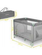 Ricokids Patut pliabil cu un nivel pentru copii pliere compactausa de acces cu fermoarroti cu franehusa transport si saltea pliabila incluse Verde