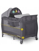 Ricokids Patut pliabil RK-242 antracit cu intrare laterala bara de jucarii organizator si plasa de insecte