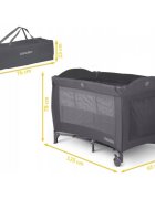 Ricokids Patut pliabil RK-242 antracit cu intrare laterala bara de jucarii organizator si plasa de insecte