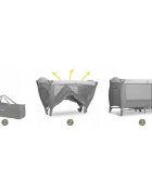 Ricokids Patut pliabil RK-242 gri cu intrare laterala bara de jucarii organizator si plasa de insecte