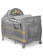 Ricokids Patut pliabil RK-242 gri cu intrare laterala bara de jucarii organizator si plasa de insecte