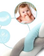 Ricokids Protectie laterala impletita pentru patut cu umplutura antialergica 2metri din plus AlbastruGri