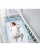 Ricokids Protectie laterala impletita pentru patut cu umplutura antialergica 3metri din plus Albastru
