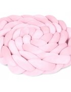 Ricokids Protectie laterala impletita pentru patut cu umplutura antialergica 3metri din plus Roz deschis