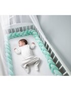 Ricokids Protectie laterala impletita pentru patut Mint 3metriinaltime 11.5 cm din plus cu umplutura antialergica