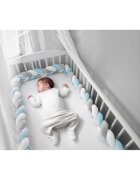 Ricokids Protectie laterala pentru patut impletita 3 m 722101 albastru