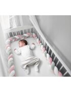 Ricokids Protectie laterala pentru patut impletita 3 m 722103 roz