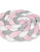 Ricokids Protectie laterala pentru patut impletita 3 m 722103 roz