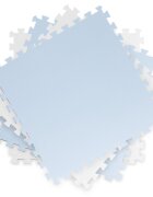 Ricokids Salteluta de joaca 4 piese Puzzle pentru copii AlbAlbastru 120x120 din spuma groasa EVA inodoraizolator termic rezistenta la apausor de curatatantiderapanta