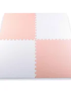 Ricokids Salteluta de joaca 4 piese puzzle pentru copii AlbRoz 120x120 din spuma groasa EVA inodoraizolator termic rezistenta la apausor de curatatantiderapanta