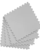 Ricokids Salteluta de joaca 4 piese puzzle pentru copii Gri 120x120 din spuma groasa EVA inodoraizolator termic rezistenta la apausor de curatatantiderapanta