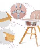 Ricokids Scaun de masa 3 in 1 cu picioare din lemn 63 x 58 x 90 cm Lilo 700203 roz