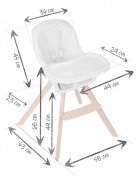 Ricokids Scaun de masa 3 in 1 cu picioare din lemn 63 x 58 x 90 cm Lilo 700203 roz