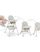 Ricokids Scaun de masa 3in1 transformabil in scaunel clasic cu cos de depozitare baza antiderapanta masuta reglabila suport picioare si husa detasabila Milo Gri