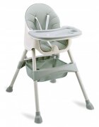 Ricokids Scaun de masa 3in1 transformabil in scaunel clasic cu cos de depozitare baza antiderapanta masuta reglabila suport picioare si husa detasabila Milo Verde