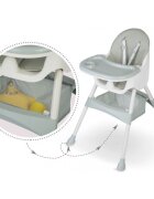 Ricokids Scaun de masa 3in1 transformabil in scaunel clasic cu cos de depozitare baza antiderapanta masuta reglabila suport picioare si husa detasabila Milo Verde