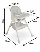 Ricokids Scaun de masa 3in1 transformabil in scaunel clasic cu cos de depozitare baza antiderapanta masuta reglabila suport picioare si husa detasabila Milo Verde