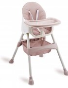 Ricokids Scaun de masa 3in1 transformabil in scaunel clasiccu cos de depozitarebaza antiderapantamasuta reglabilasuport picioare si husa detasabila Milo Roz