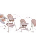 Ricokids Scaun de masa 3in1 transformabil in scaunel clasiccu cos de depozitarebaza antiderapantamasuta reglabilasuport picioare si husa detasabila Milo Roz