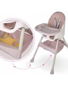 Ricokids Scaun de masa 3in1 transformabil in scaunel clasiccu cos de depozitarebaza antiderapantamasuta reglabilasuport picioare si husa detasabila Milo Roz