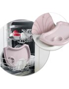 Ricokids Scaun de masa 3in1 transformabil in scaunel clasiccu cos de depozitarebaza antiderapantamasuta reglabilasuport picioare si husa detasabila Milo Roz