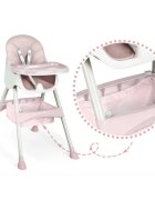 Ricokids Scaun de masa 3in1 transformabil in scaunel clasiccu cos de depozitarebaza antiderapantamasuta reglabilasuport picioare si husa detasabila Milo Roz