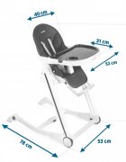 Ricokids Scaun de masa cu roti Tugo negru