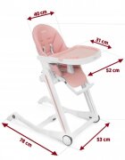 Ricokids Scaun de masa cu roti Tugo roz