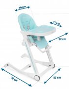 Ricokids Scaun de masa cu roti Tugo turcoaz