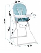 Ricokids Scaun de masa Fando Albastru 58 x 77 x 100 cm