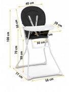 Ricokids Scaun de masa Fando Negru