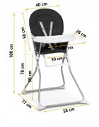 Ricokids Scaun de masa Fando Negru
