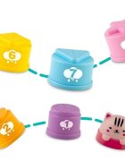 Ricokids Set 10 cupe jucarie pentru baie Bath Toys Pastel multicolor multifunctionale in forma de turn cu cifre de stivuit Inspiratie Montessori